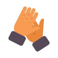 Human hands clapping giving applause in flat design vector