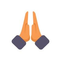 Businessman joining hands in praying gesture flat icon design vector