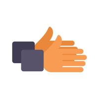 Two hands clapping showing appreciation and support vector