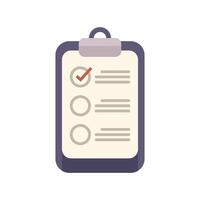 Clipboard with checklist showing check marks for business tasks or agreement vector