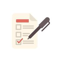 Checklist with pen marking completed tasks vector