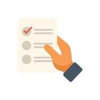 Businessman holding checklist with checkmark putting tick in checkbox vector