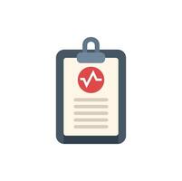 Medical clipboard with heartbeat icon showing patient health data vector