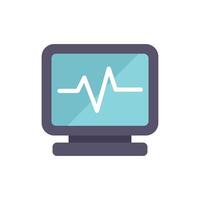 Computer monitor displaying ekg heartbeat in hospital vector
