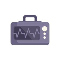 Portable medical device showing heartbeat on screen vector