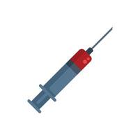 Medical syringe filled with red liquid for injection vector