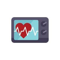 Heartbeat monitor showing normal sinus rhythm with red heart symbol vector