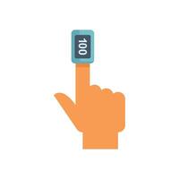 Hand using pulse oximeter showing perfect blood oxygen saturation level vector