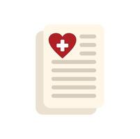 Medical record with heart and cross showing health insurance concept vector