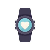 Smartwatch showing heart rate icon on screen vector illustration