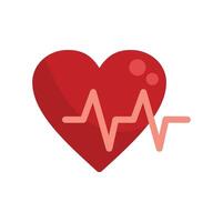 Red heart showing pulse rate indicating good health and wellness vector