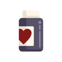 Bottle with red heart showing concept of love potion vector