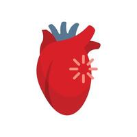 Human heart experiencing pain with loading circle symbolising heart attack vector