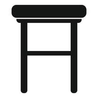 Simple bar stool with round seat silhouette icon vector