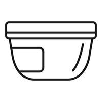 Plastic container with label for food storage or delivery is being presented vector