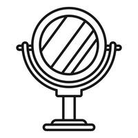 Round desktop mirror standing on stand icon vector