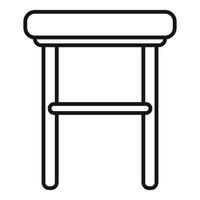 Bar stool with backrest and footrest line icon showing minimalist design vector