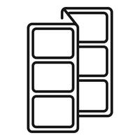 Folding room divider icon showing four panels unfolding vector
