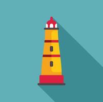 Tall lighthouse casting long shadow on sunny day illustration vector