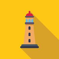 Tall lighthouse structure standing on yellow background vector