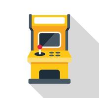 Yellow arcade game cabinet standing alone vector