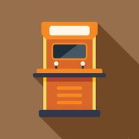 Orange arcade game machine with joysticks for two players vector