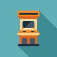 Arcade game console displaying playing screen with joysticks vector