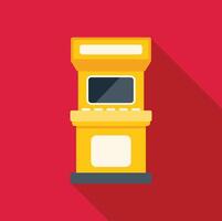 Yellow arcade game machine retro gaming interface vector