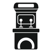 Retro arcade game machine with two joysticks icon vector