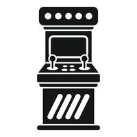 Retro arcade game machine with joysticks icon silhouette vector