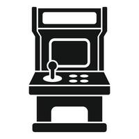 Retro arcade game machine standing on white background vector