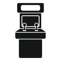 Retro arcade game machine with two joysticks icon vector