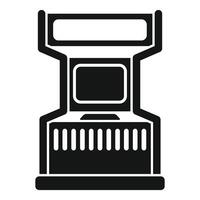 Retro arcade game machine with screen and joystick vector