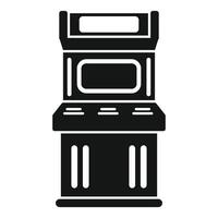 Retro arcade game machine displaying playing screen icon vector