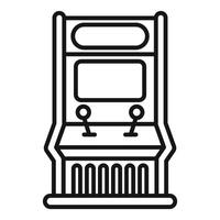 Retro arcade game machine playing gaming line icon style vector