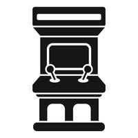 Simple vector icon of an arcade game machine with joysticks