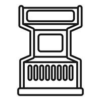 Retro arcade game machine playing videogame with buttons and joystick vector