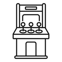 Retro arcade game machine with joysticks line icon vector