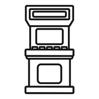 Outline icon style gambling slot machine presenting minimalist design vector