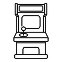 Retro arcade game machine with joystick and screen drawing vector