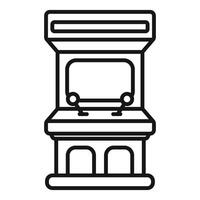 Retro arcade game machine with two joysticks line art icon vector
