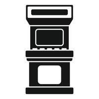 Retro arcade game machine standing on white background vector