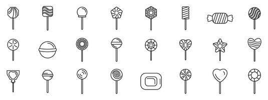 Lolipop icons set. Simple vector illustration of different lollipops isolated on a white background