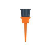 Orange paint brush standing up with black bristles vector