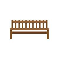 Wooden bench with backrest standing on white background vector