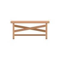 Wooden table with crossed boards supporting the top vector