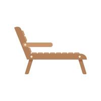Wooden beach chair inviting you to relax on the sand vector