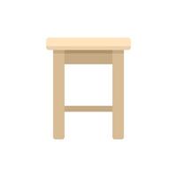 Wooden stool with four legs standing on white background vector