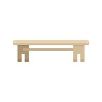 Wooden bench for resting in the park flat style design vector