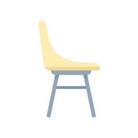 Side view of a plastic chair with metal legs isolated on white background vector
